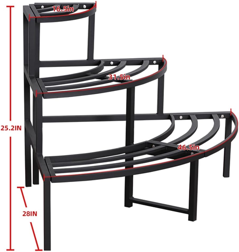 Black Corner 3-Tier Plant Stand