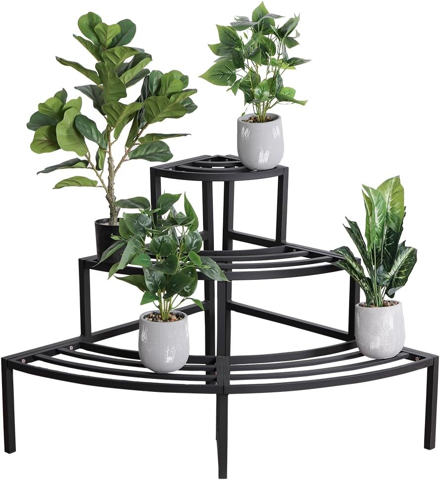 Black Corner 3-Tier Plant Stand