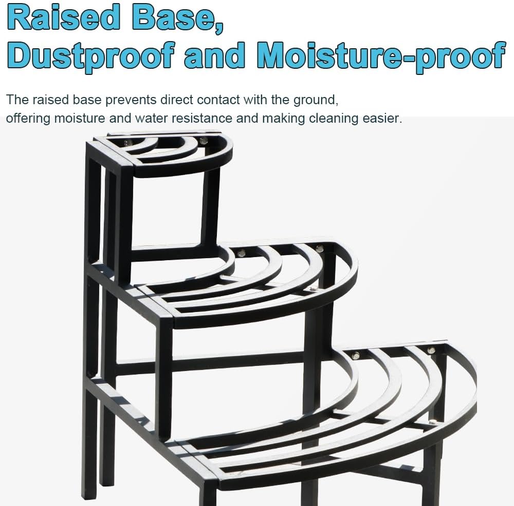 Black Corner 3-Tier Plant Stand