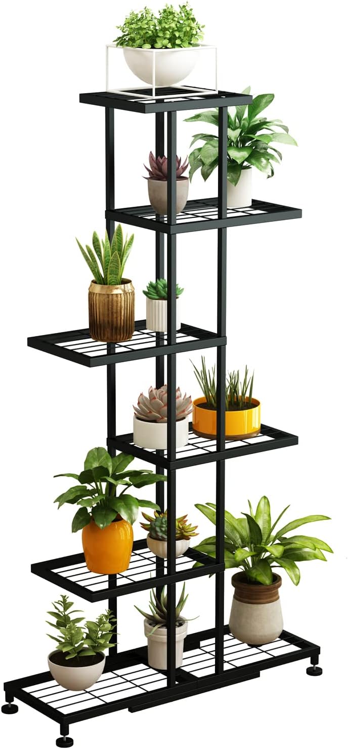 6 Tier Black Metal Plant Stand