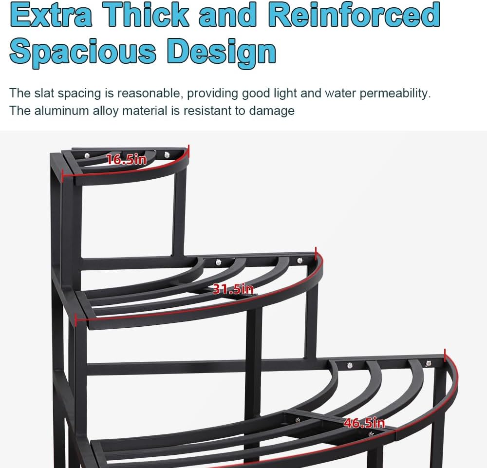 Black Corner 3-Tier Plant Stand