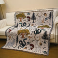 Bohemian Throw Blanket Woven Cotton Fringe