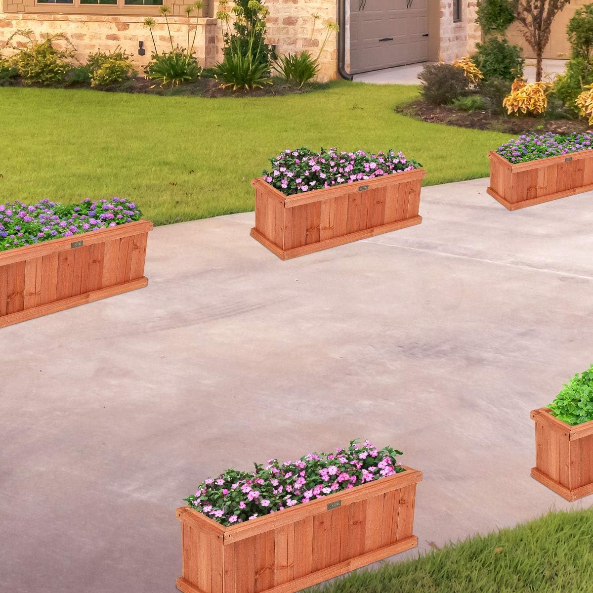 2 Pack Wood Garden Planter Box