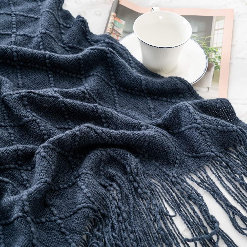 Geometric Fringe Throw Blanket