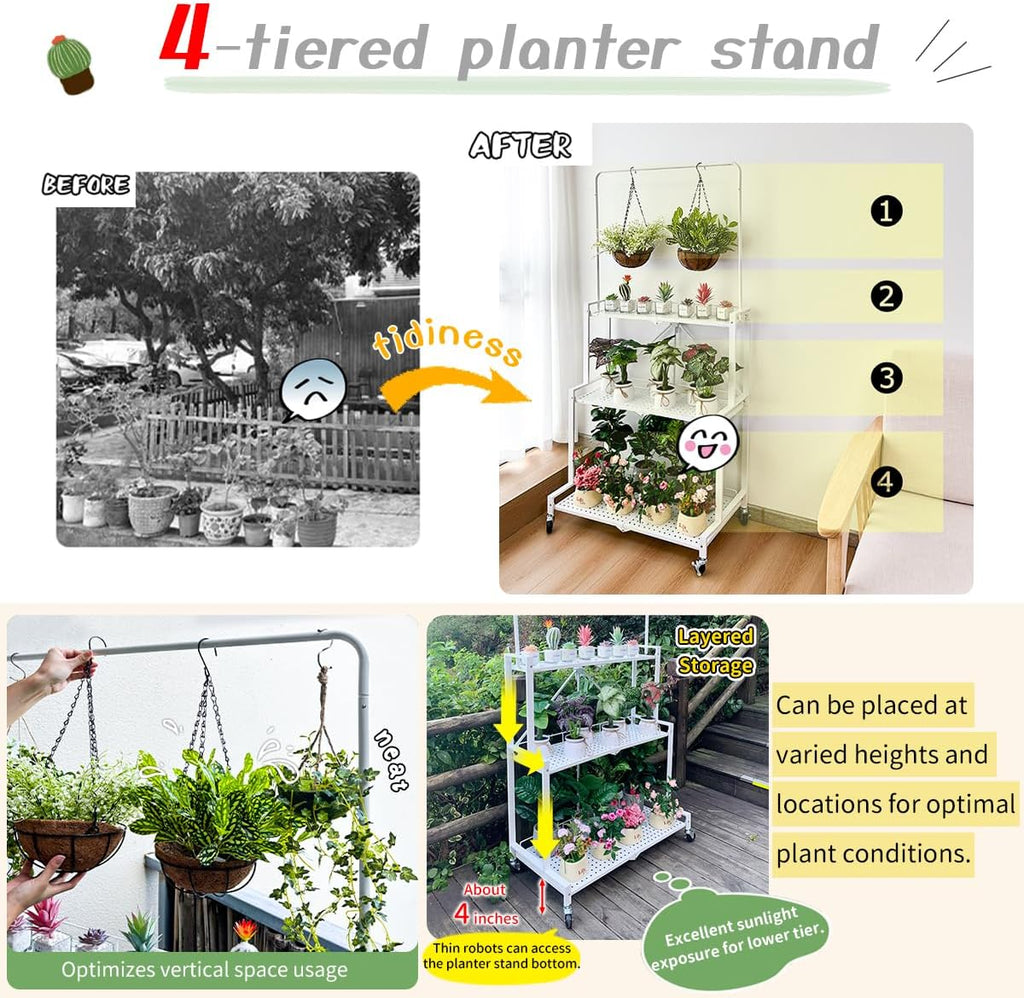 Foldable 4-Tier Plant Stand
