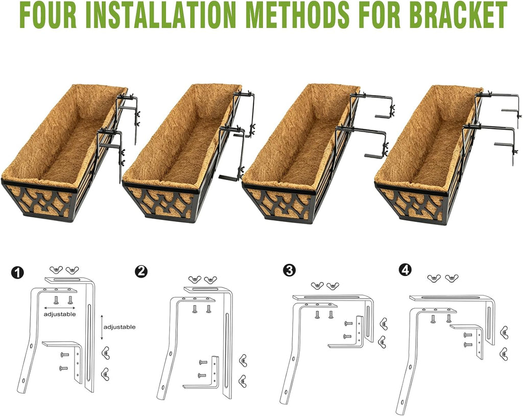 4 Pack Window Boxes Planters