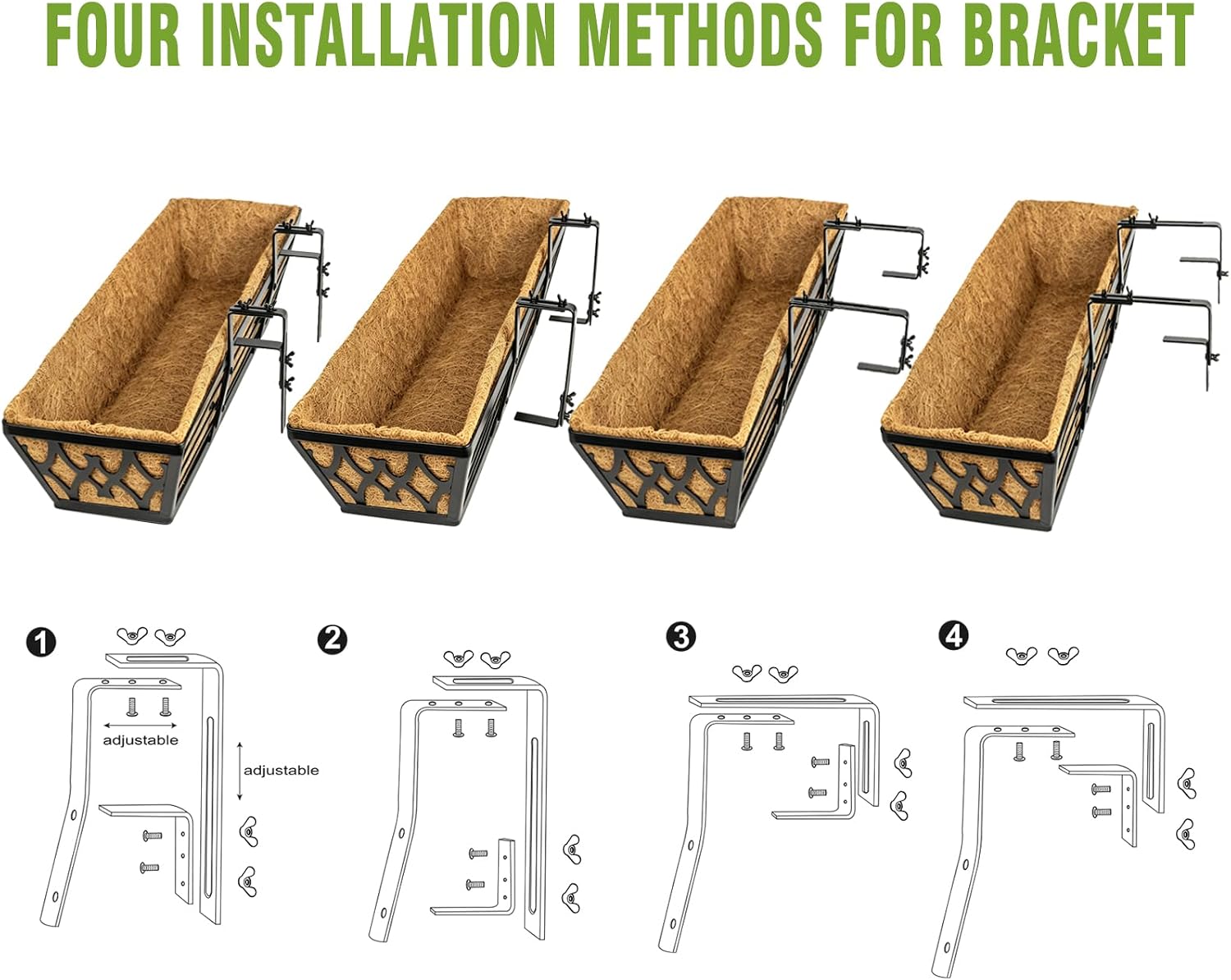 4 Pack Window Boxes Planters