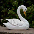 Resin White Swan Garden Statue Decor