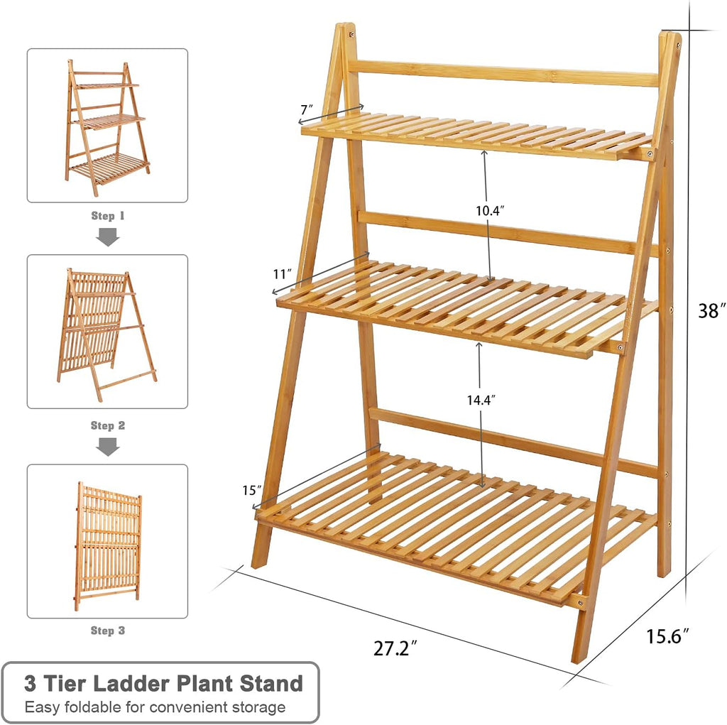 Bamboo 3 Tier Plant Stand