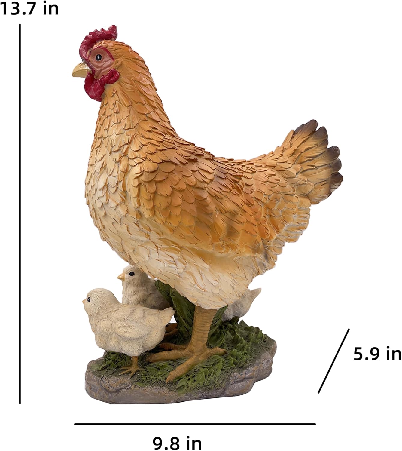Resin Chicken Garden Statue Decor