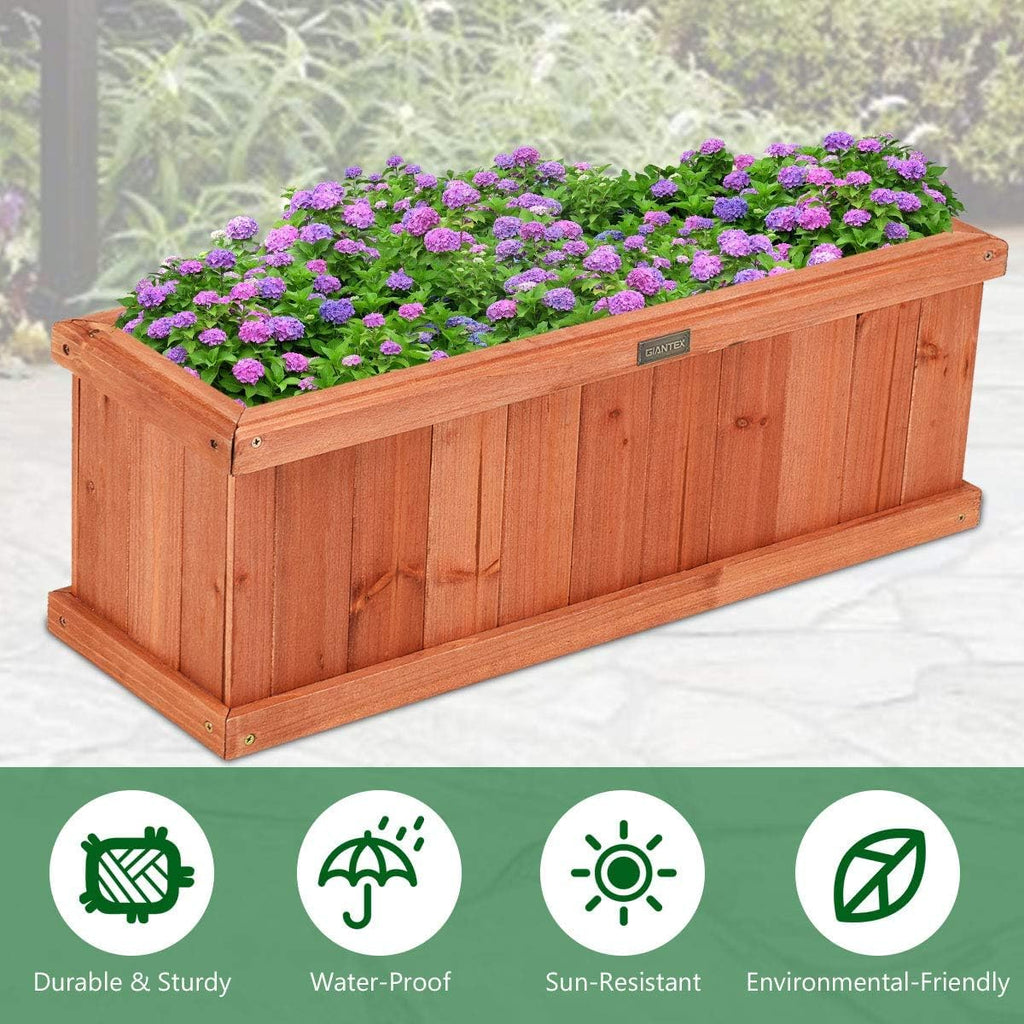 2 Pack Wood Garden Planter Box