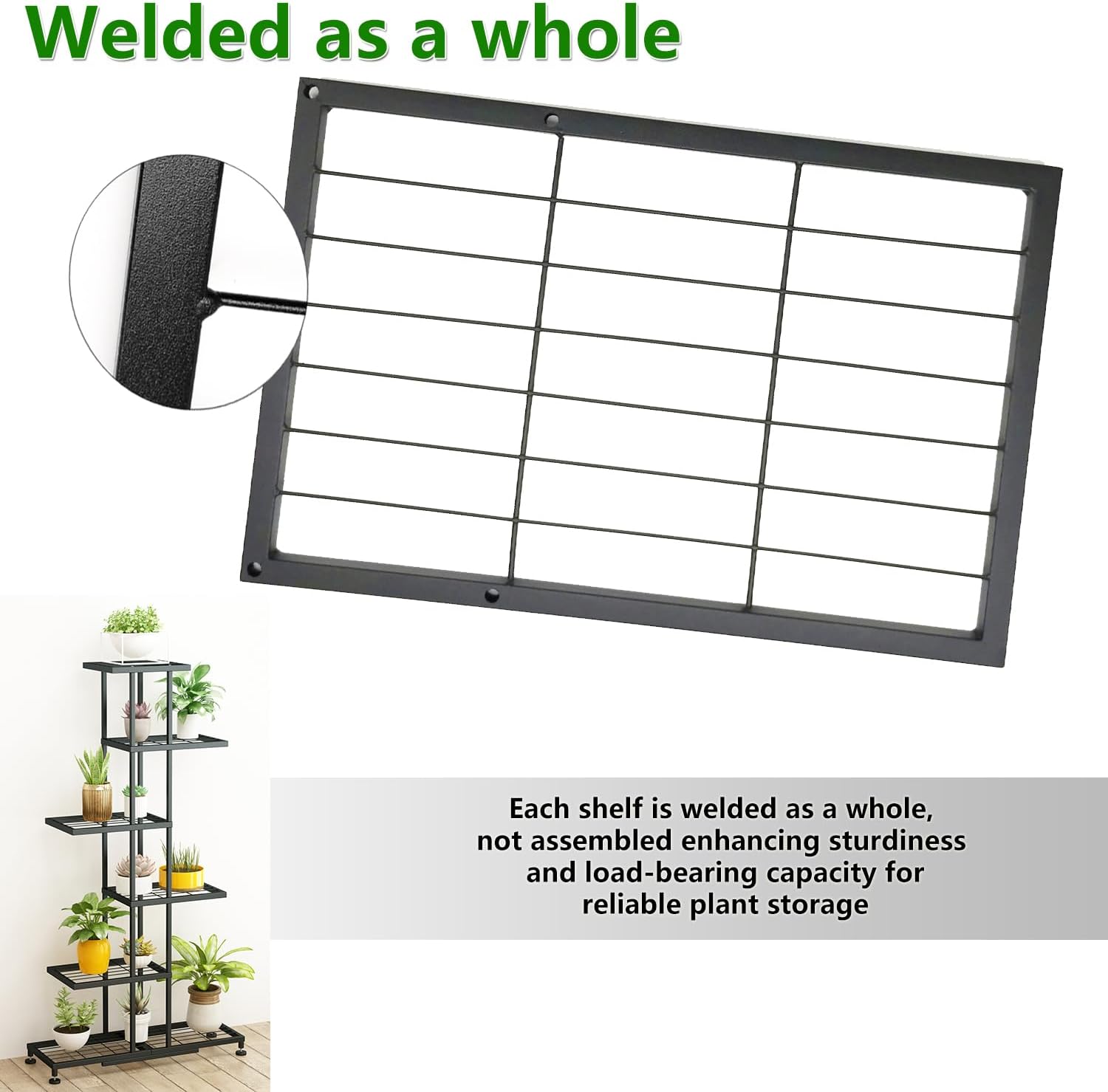 6 Tier Black Metal Plant Stand