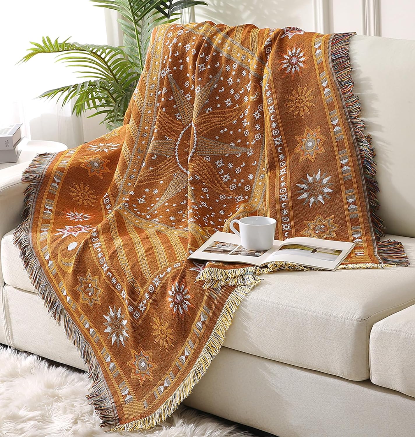 Boho Tassel Throw Blanket