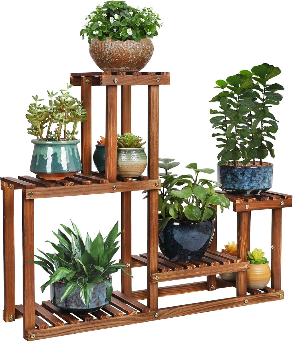 Pine Wood 4 Tiers Plant Stand