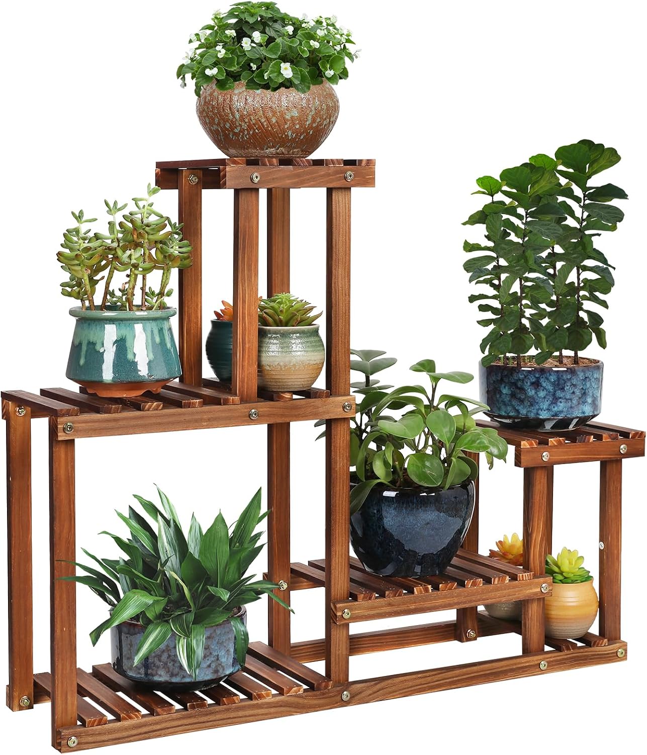 Pine Wood 4 Tiers Plant Stand