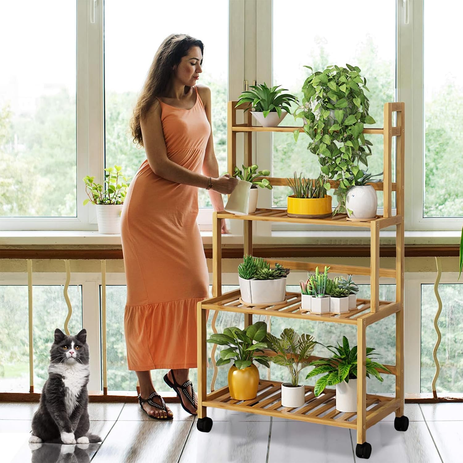 Multi-tier Wooden Plant Stand