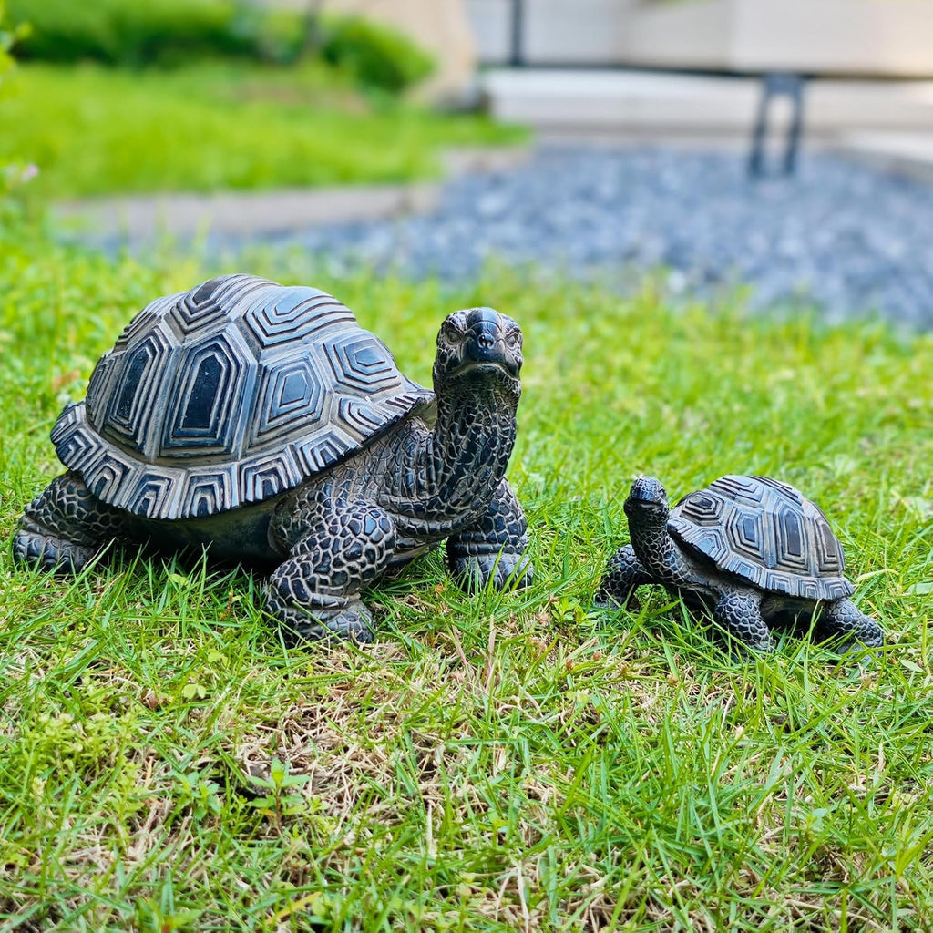 2 Pcs Resin Turtle Garden Statue Decor