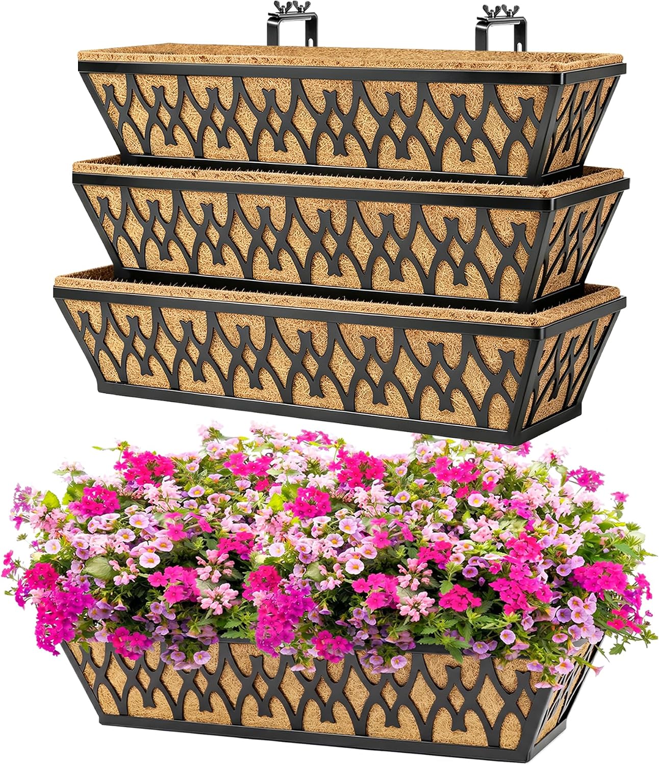 4 Pack Window Boxes Planters