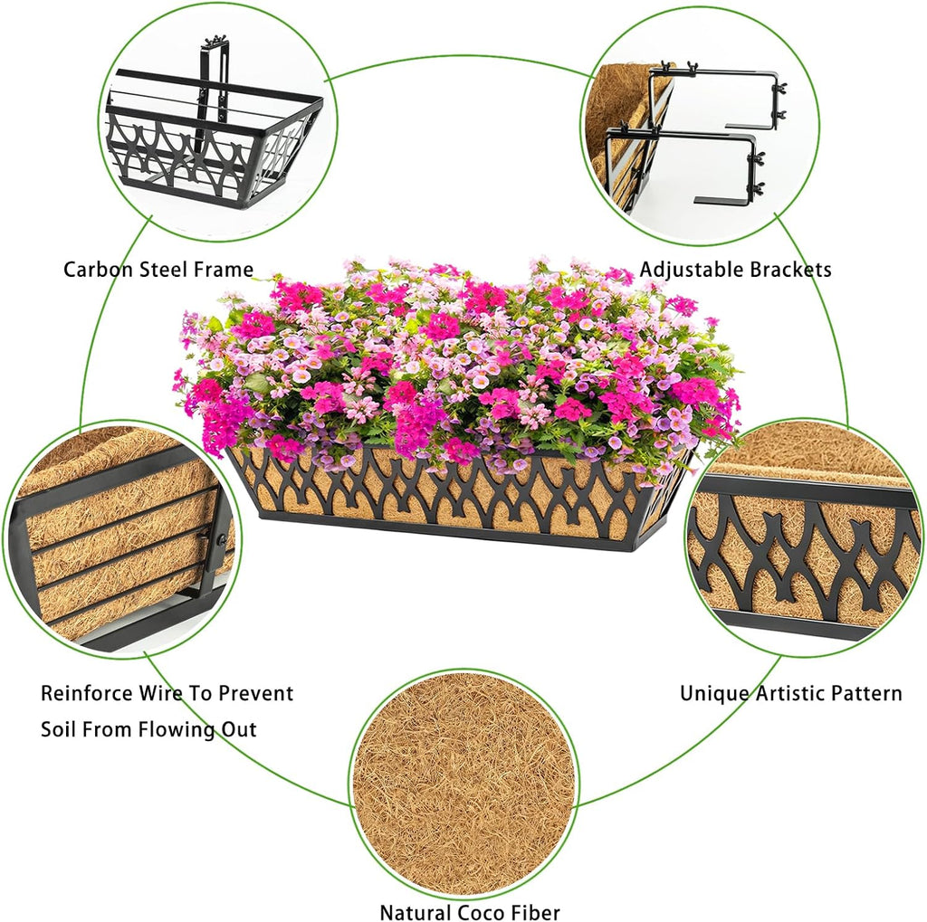 4 Pack Window Boxes Planters