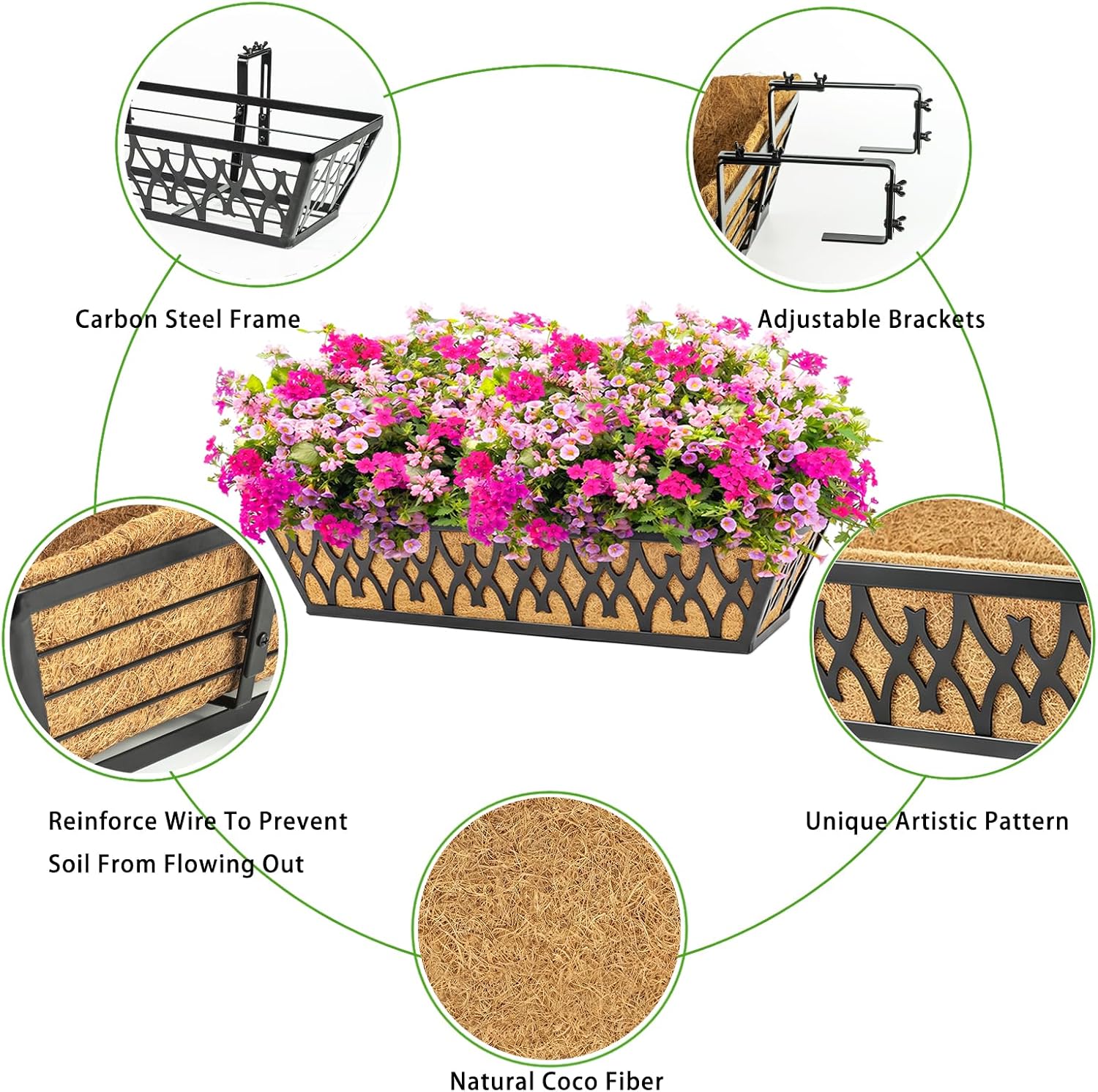 4 Pack Window Boxes Planters