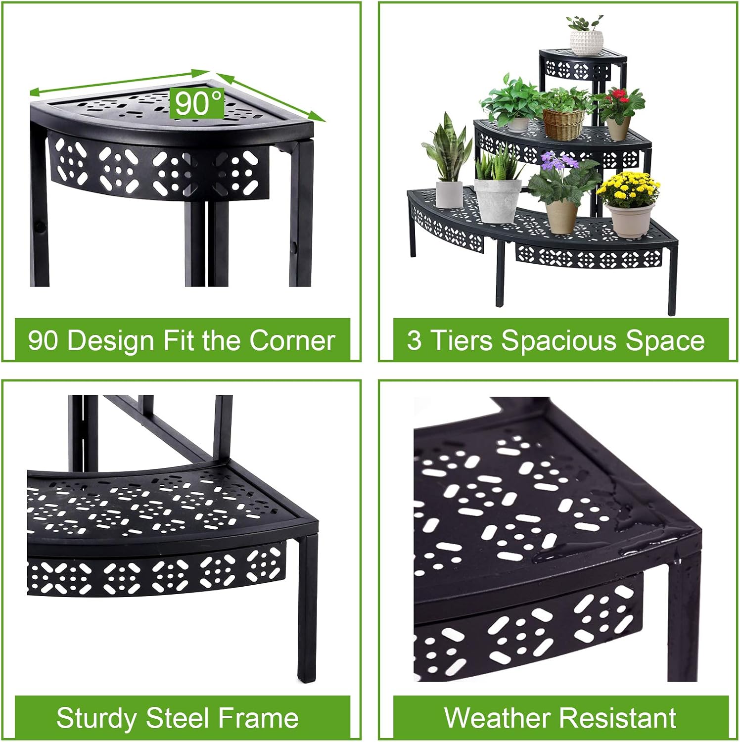 3-Tier Metal Corner Plant Stand