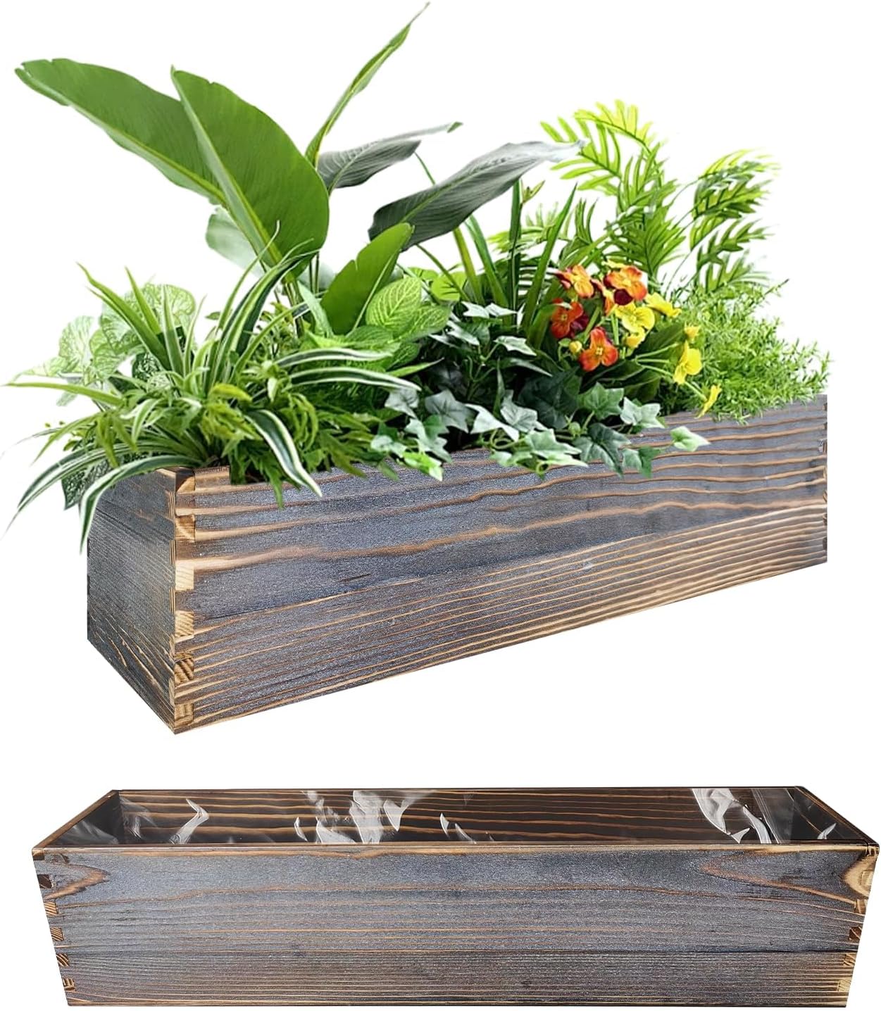 2 Pcs Wood Window Box Planter