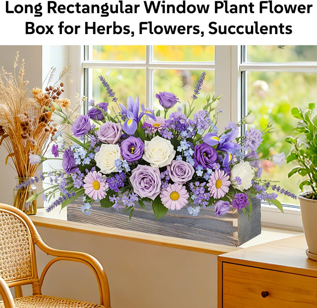 2 Pcs Wood Window Box Planter