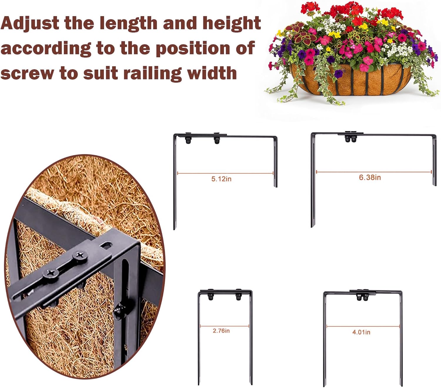 2 Pcs Metal Window Box Planter