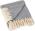 Rustic Farmhouse Cotton Chevron Blanket Throw