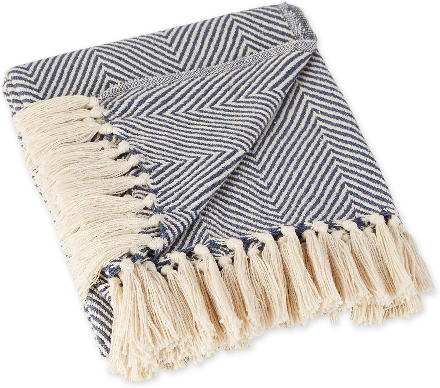 Rustic Farmhouse Cotton Chevron Blanket Throw