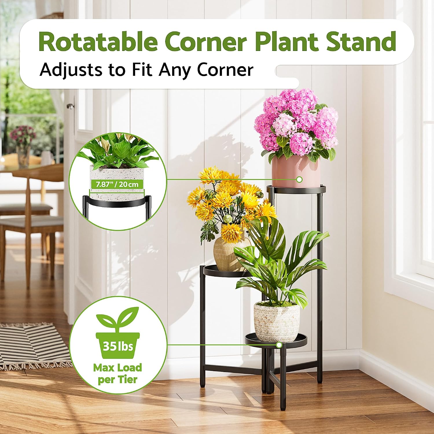 3 Tier Metal Corner Plant Stand