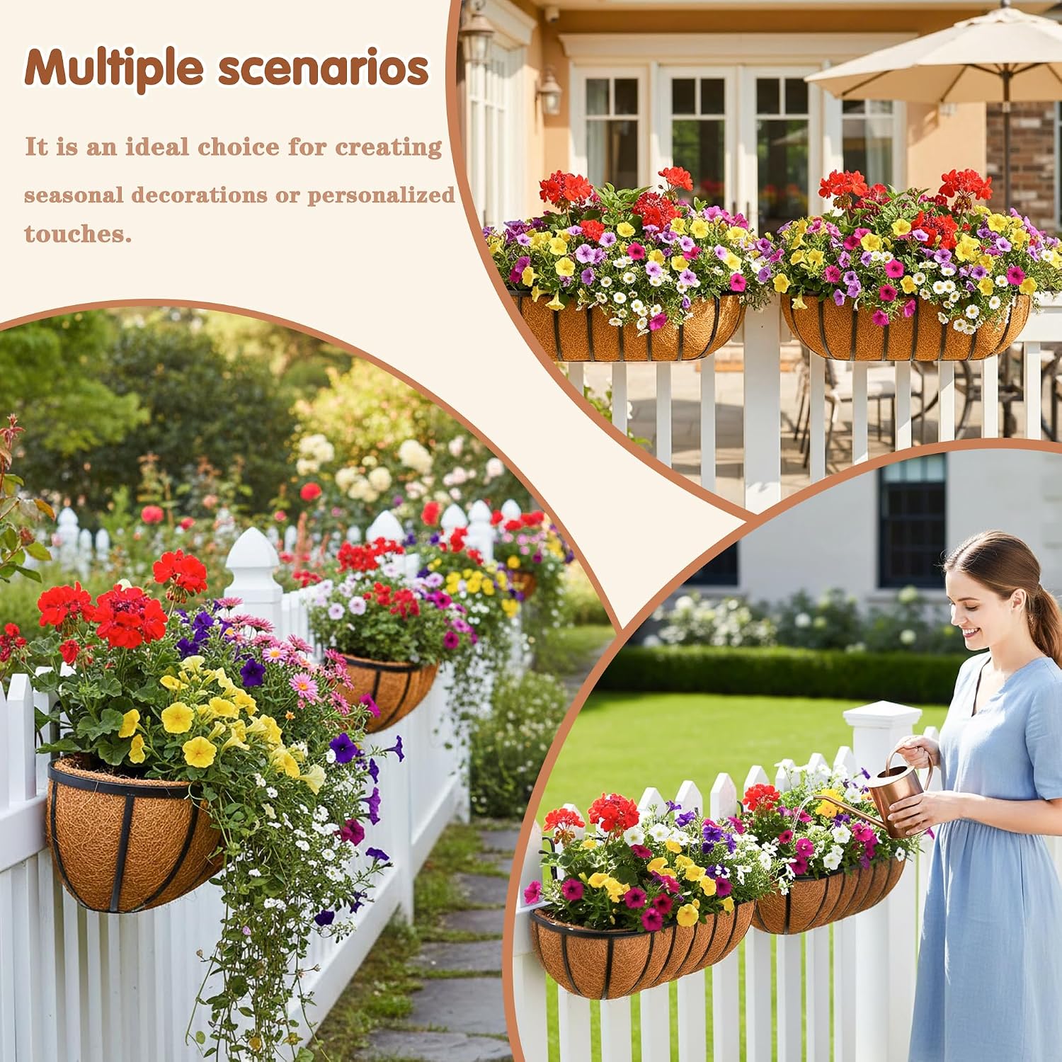 2 Pcs Metal Window Box Planter