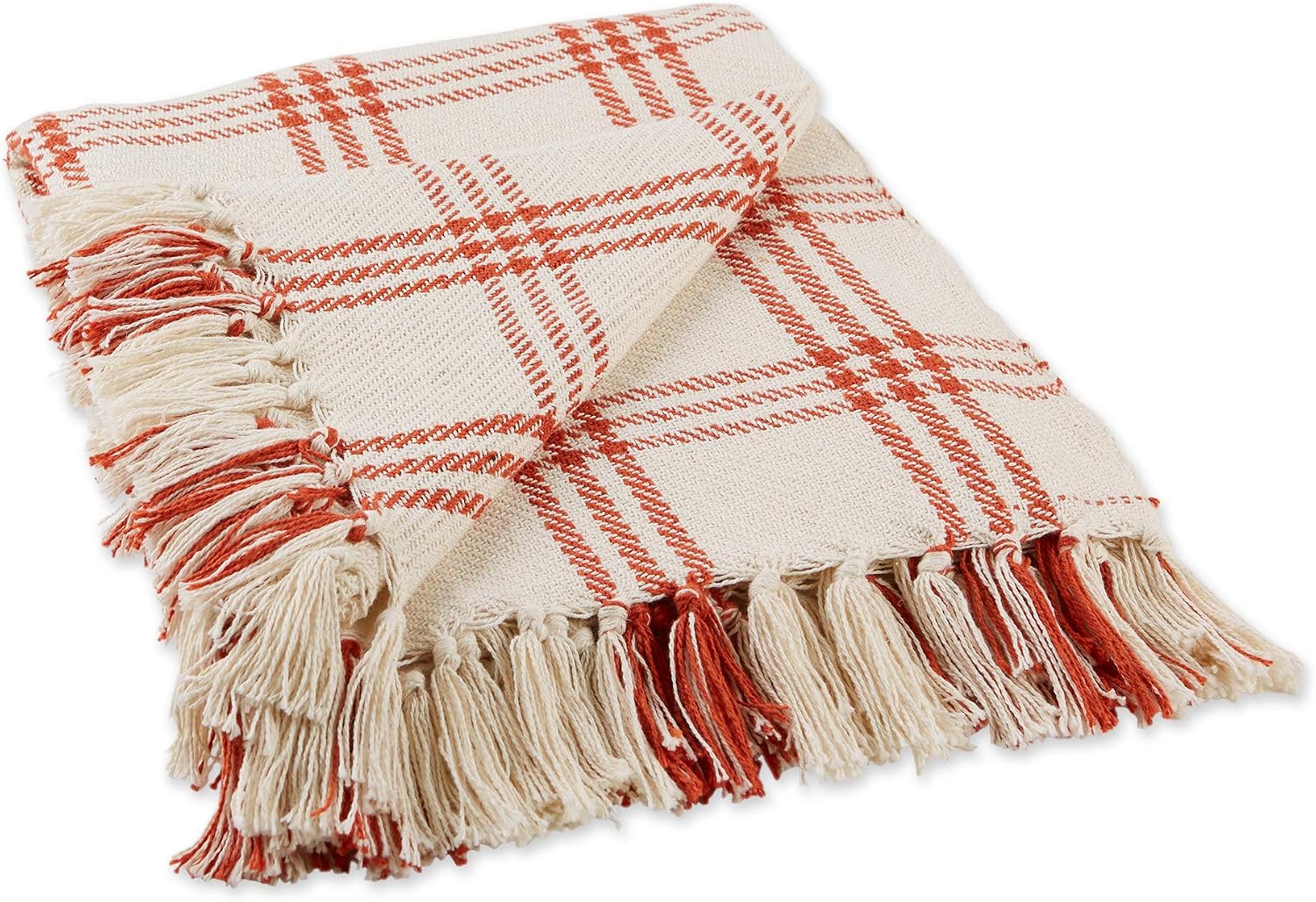Plaid Cotton Fringe Throw Blanket