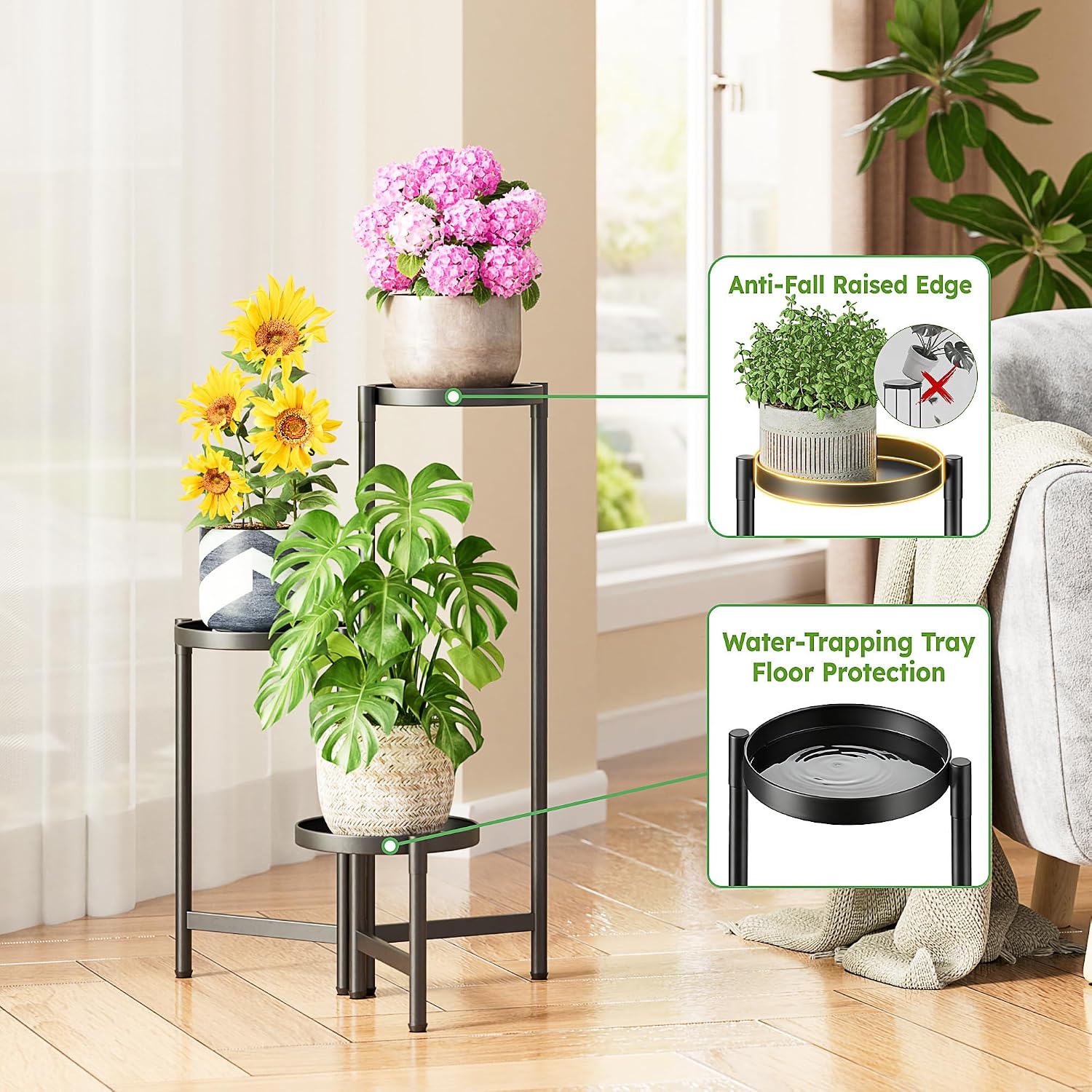 3 Tier Metal Corner Plant Stand