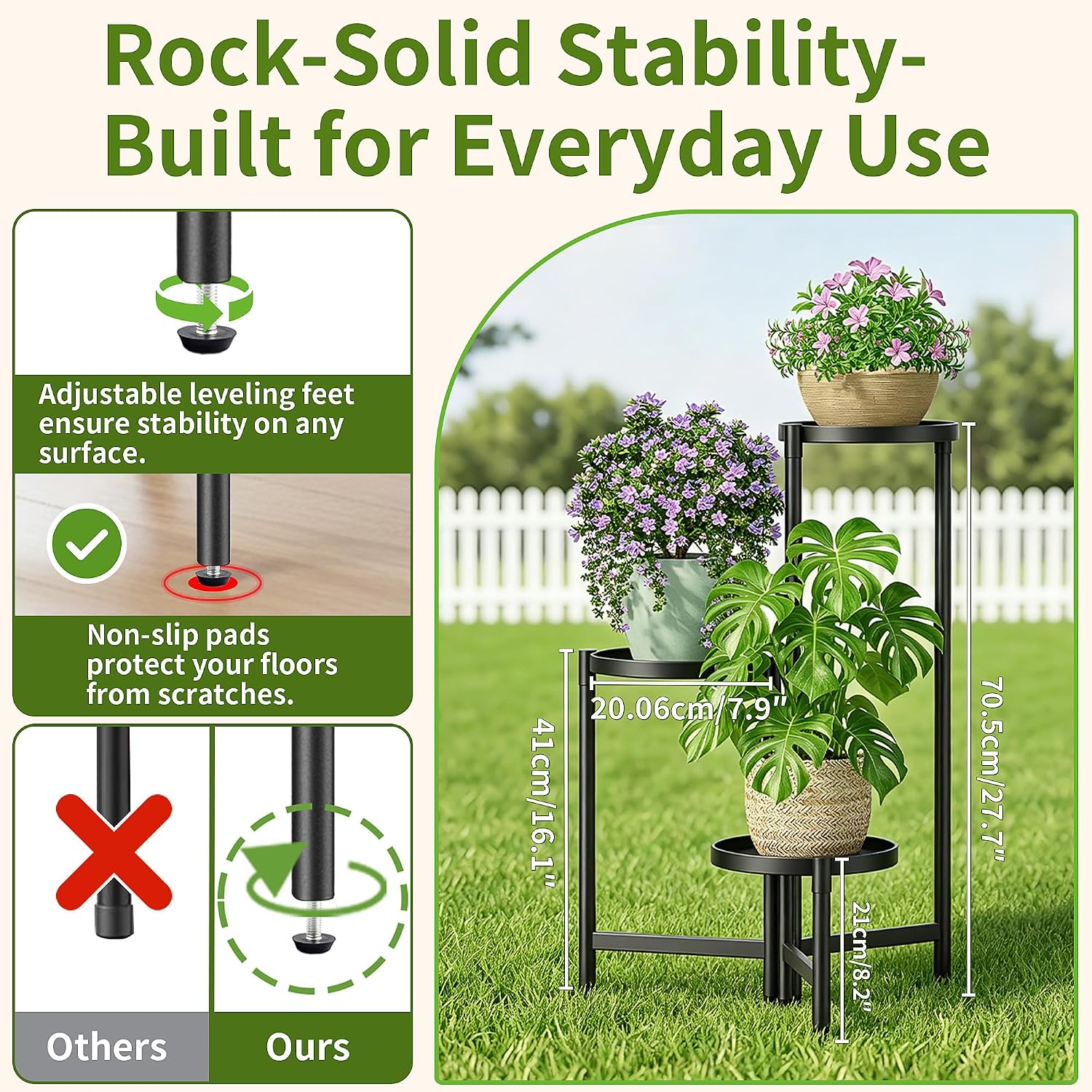 3 Tier Metal Corner Plant Stand
