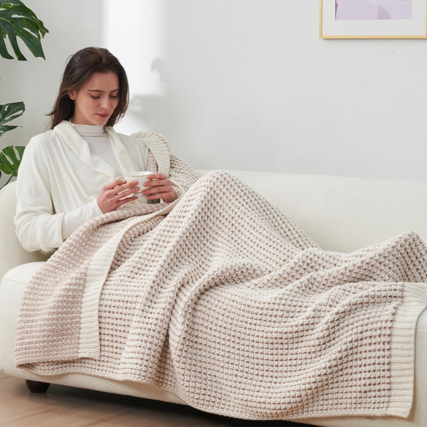 Home Knit Chenille Throw Blanket