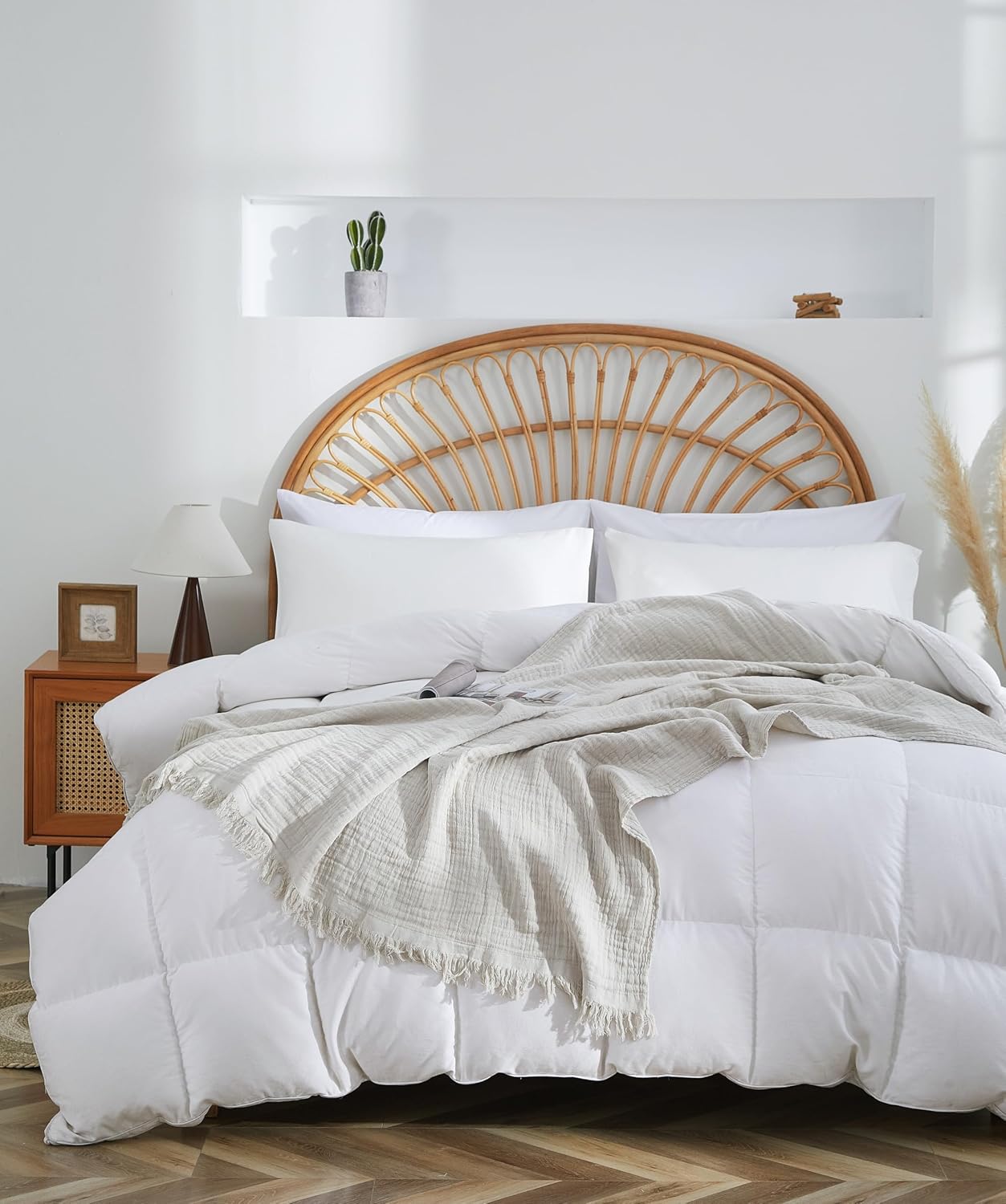 Cotton Muslin Fringe Throw Blanket