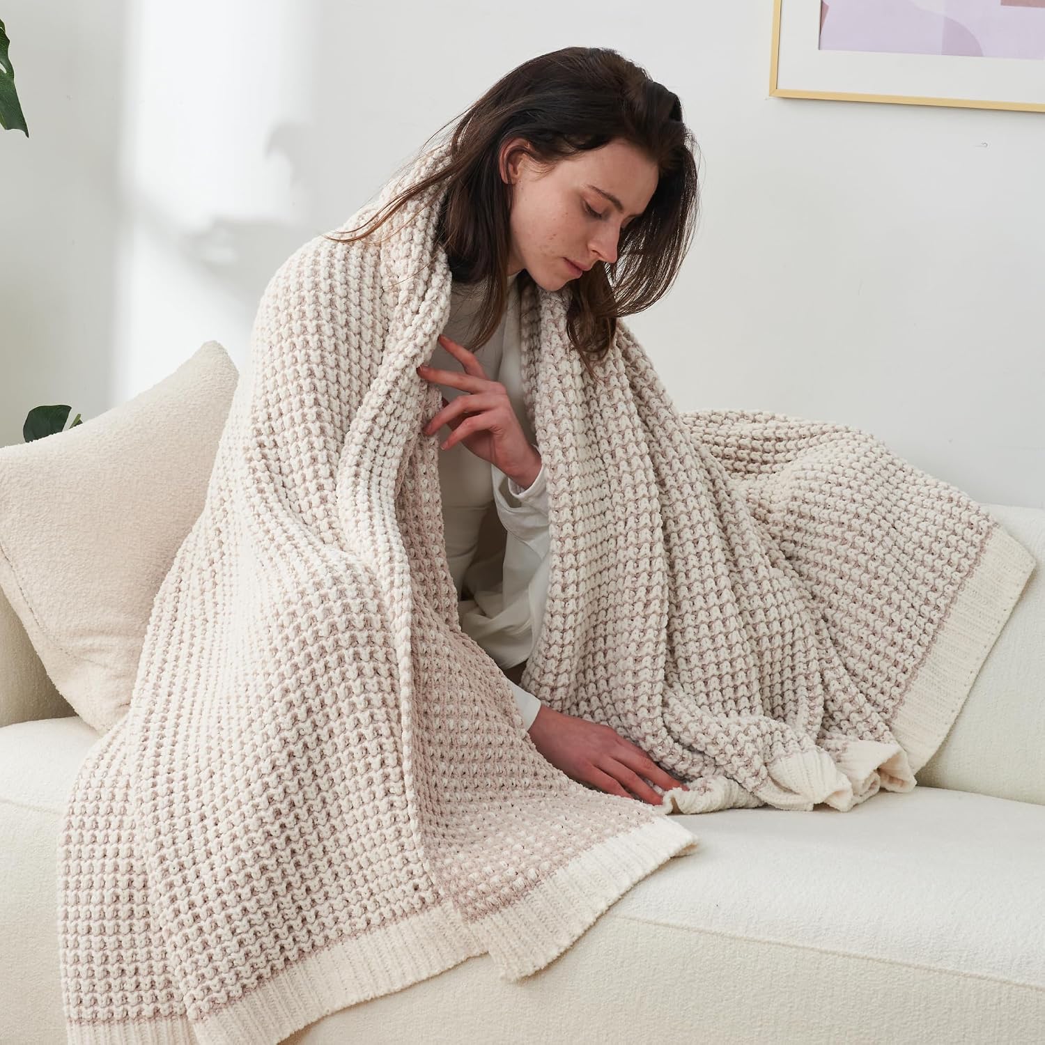 Home Knit Chenille Throw Blanket