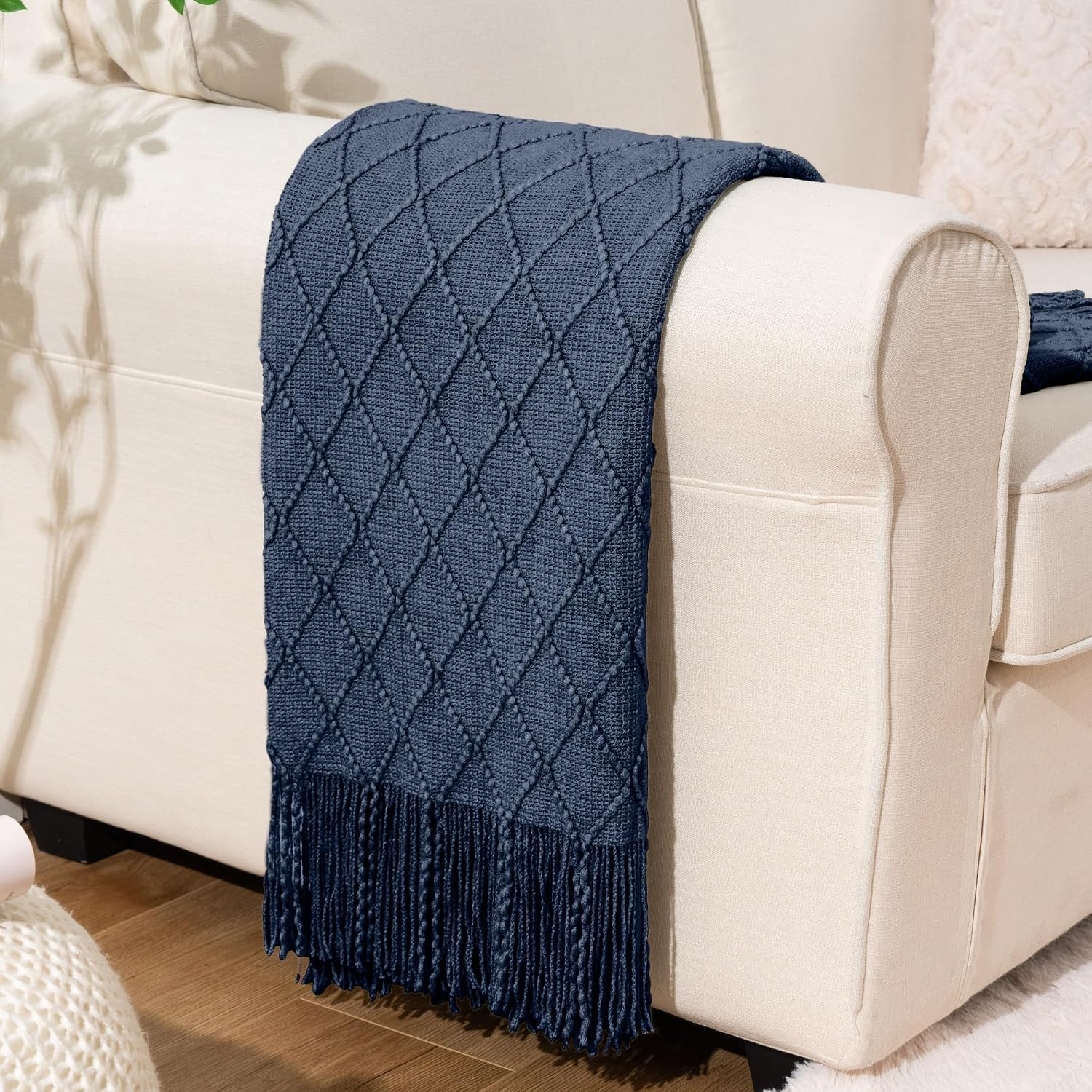 Geometric Fringe Throw Blanket