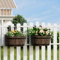 2Pack Wood Railing Planter Box
