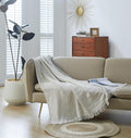 Cotton Muslin Fringe Throw Blanket