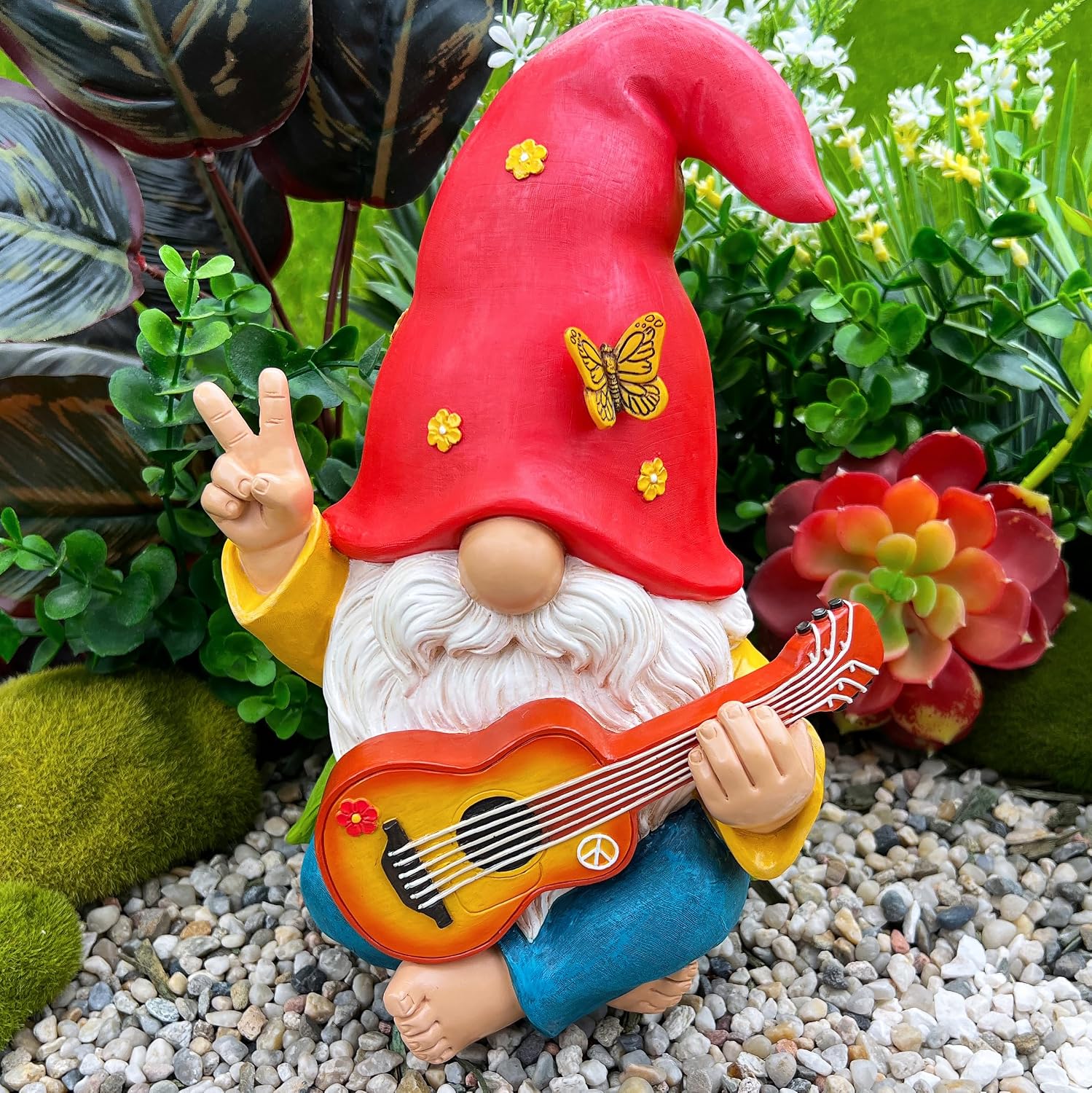Mood Lab Hippie Gnome Garden Statue