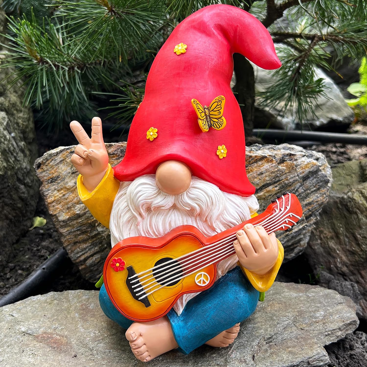 Mood Lab Hippie Gnome Garden Statue