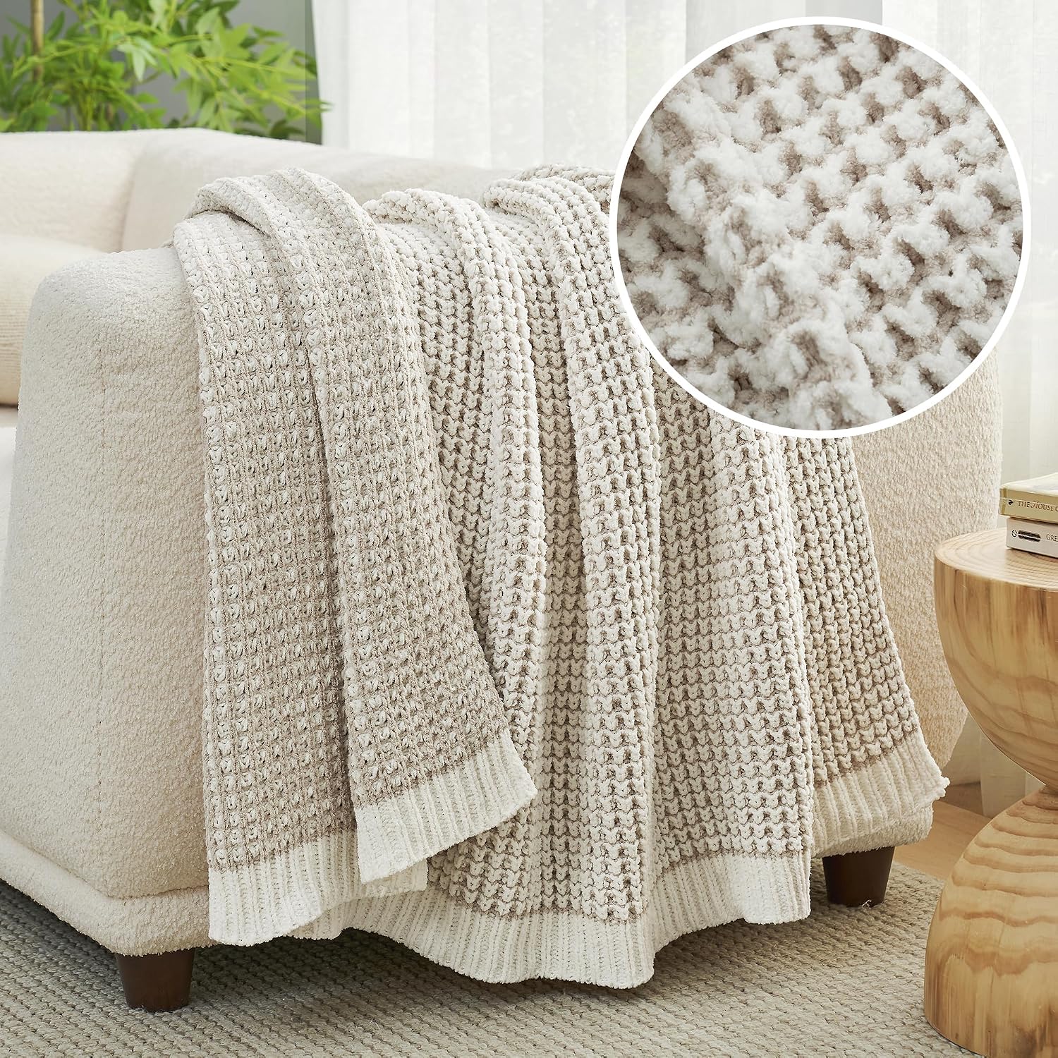 Home Knit Chenille Throw Blanket