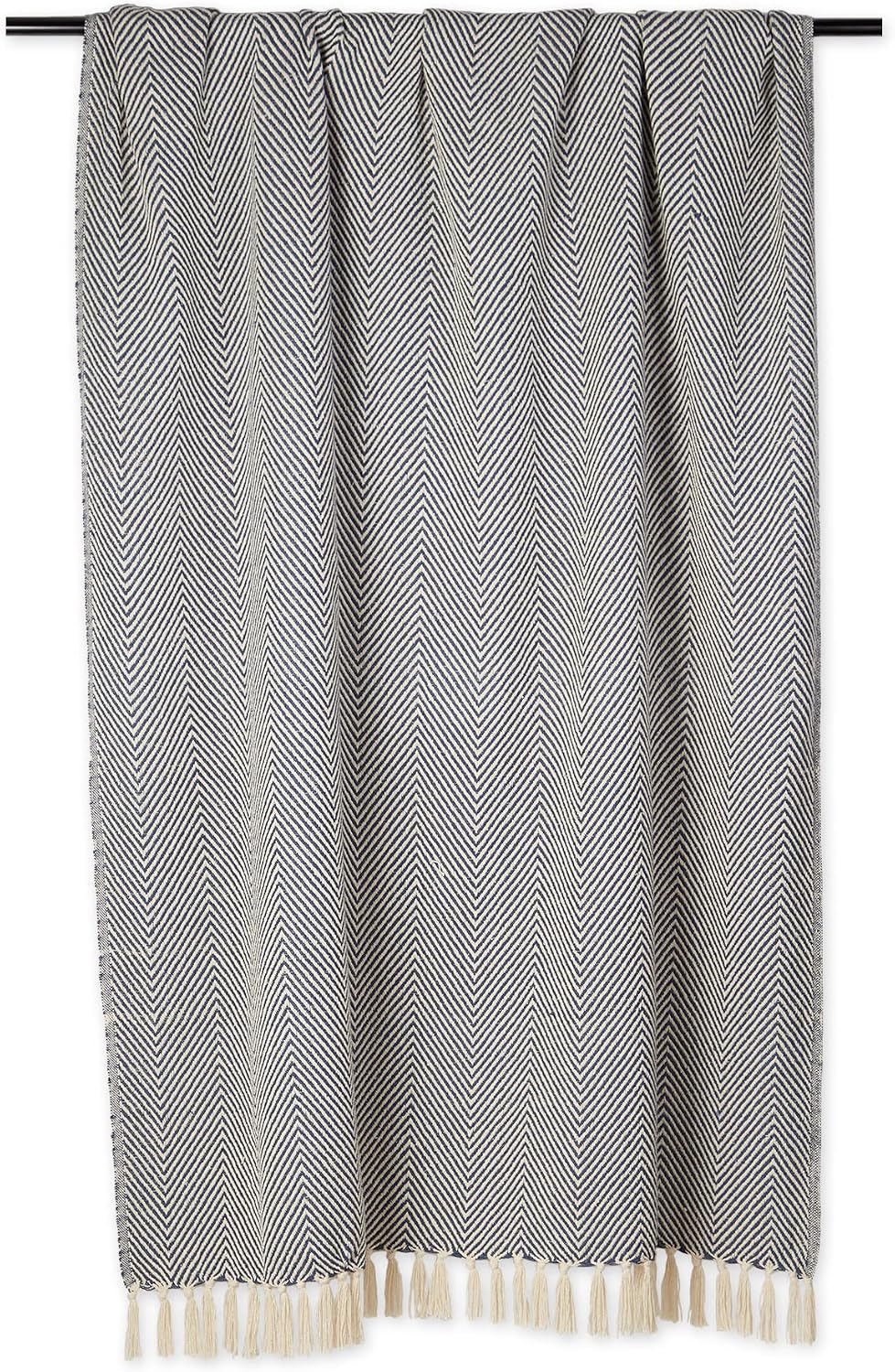 Rustic Farmhouse Cotton Chevron Blanket Throw