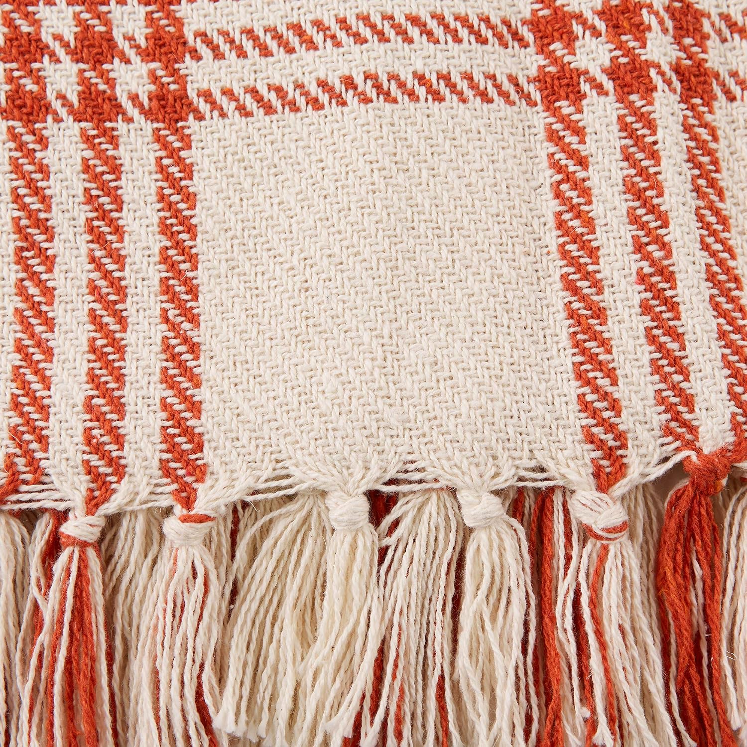 Plaid Cotton Fringe Throw Blanket