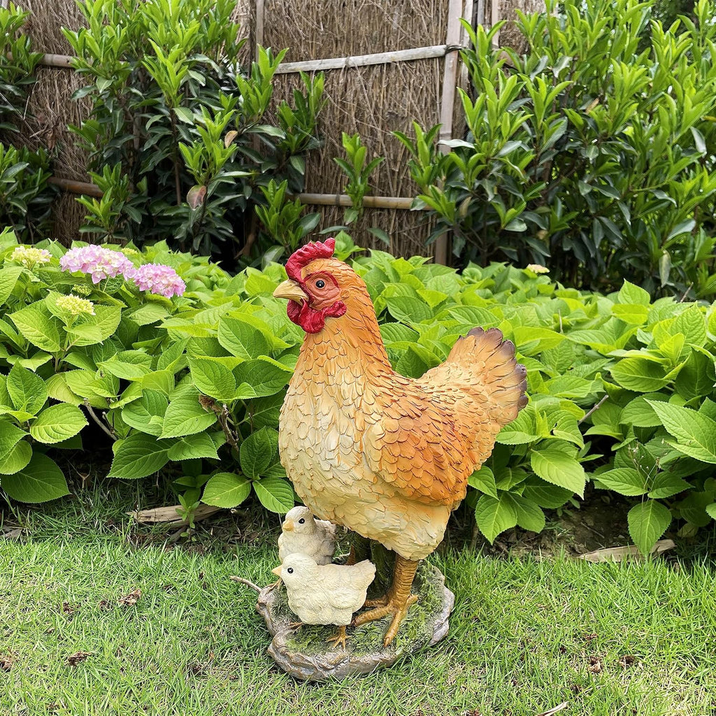 Resin Chicken Garden Statue Decor